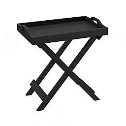 Lavish Home Folding End Table with Tray