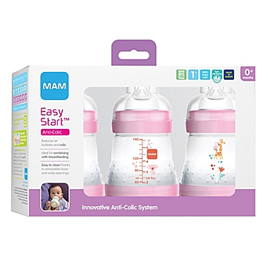 MAM 3-Pack 5 fl. oz. Anti-Colic Bottles in Pink. View a larger version of this product image.
