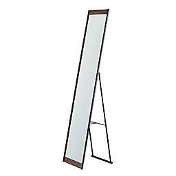 Adesso® Albert 13-Inch x 60-Inch Rectangular Standing Floor Mirror in Matte Black/Walnut