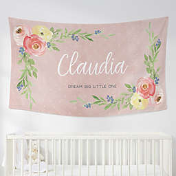 Floral Baby 60-Inch x 35-Inch Personalized Printed Wall Tapestry