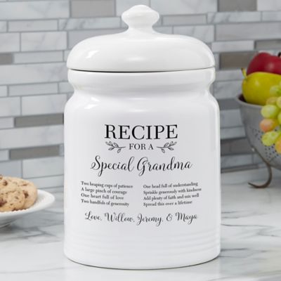 Recipe For a Special Grandma Personalized Cookie Jar
