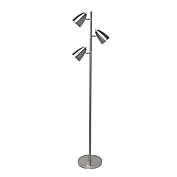 Simply Essential&trade; 3-Light Floor Lamp in Chrome with Metal Shade