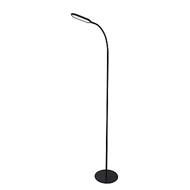 Simply Essential&trade; LED Task Floor Lamp in Matte Black with Plastic Shade. View a larger version of this product image.