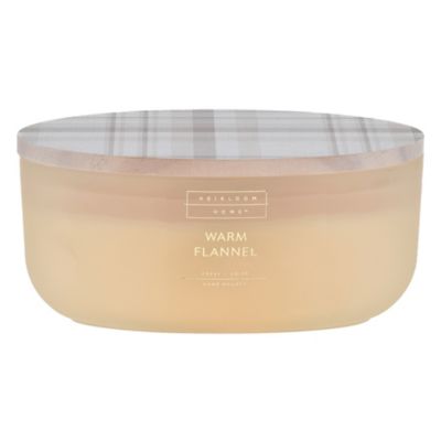 Heirloom Home&trade; Warm Flannel 18 oz. Oval Dish Candle with Wood Lid