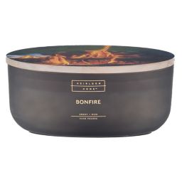 Heirloom Home™ Bonfire 18 oz. Oval Dish Candle with Wood Lid