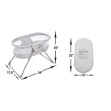 Primo&reg; Cocoon Folding Travel Bassinet in Grey. View a larger version of this product image.