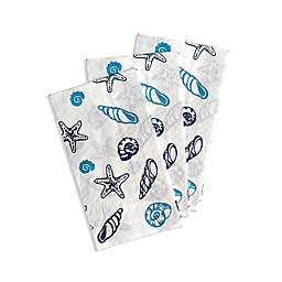 All-Over Shell 32-Count Disposable Guest Towels in Blue