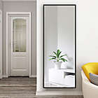 Alternate image 1 for Neutype Modern 59-Inch x 20-Inch Rectangular Floor Mirror with Stand in Black