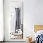 Alternate image 1 for Neutype Modern 59-Inch x 20-Inch Rectangular Floor Mirror with Stand in Gold