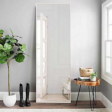 Neutype Modern 59-Inch x 20-Inch Rectangular Floor Mirror with Stand in Silver. View a larger version of this product image.