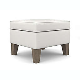Best Chairs Willow Stationary Ottoman in Ivory/Linen