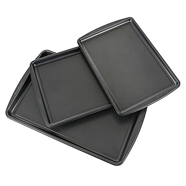 Simply Essential&trade; 3-Piece Nonstick Baking Sheet Pans Set. View a larger version of this product image.