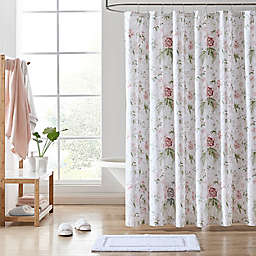 Laura Ashley® 72-Inch 72-Inch Breezy Floral Shower Curtain in Pastel Pink/Green