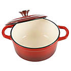 Alternate image 6 for Our Table&trade; 2 qt. Enameled Cast Iron Dutch Oven with Stainless Steel Knob in Red