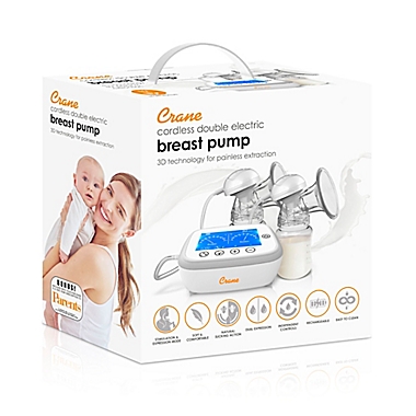Crane Deluxe Cordless Electric Double Breast Pump in White. View a larger version of this product image.