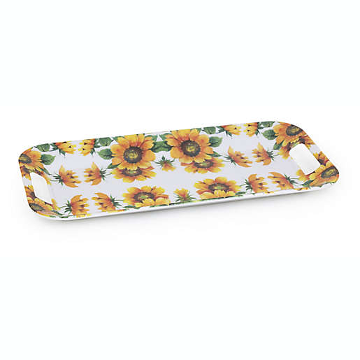 Boston International Sunflower 15-Inch Melamine Handled Tray