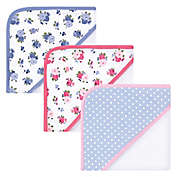 Luvable Friends&reg; 3-Pack Floral Hooded Towels in Pink