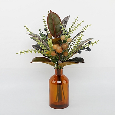 Bee &amp; Willow&trade; 18-Inch Botanical Arrangement in Amber Vase with Berries. View a larger version of this product image.