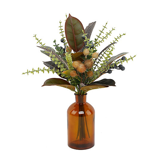 Alternate image 1 for Bee & Willow™ 18-Inch Botanical Arrangement in Amber Vase with Berries
