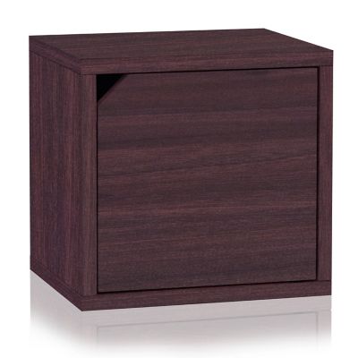 Way Basics Tool-Free Assembly zBoard paperboard Connect Storage Cube with Door in Espresso