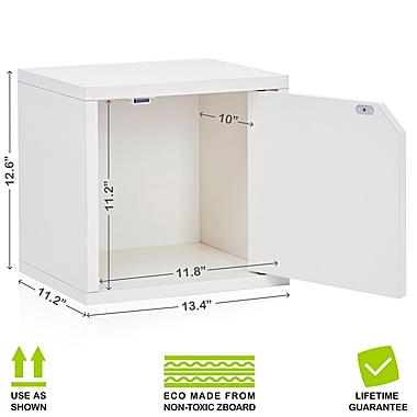 Way Basics Tool-Free Assembly zBoard paperboard Connect Storage Cube with Door in White. View a larger version of this product image.