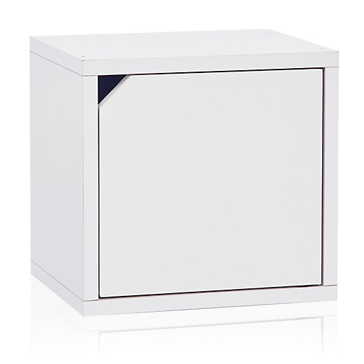 Alternate image 1 for Way Basics Tool-Free Assembly zBoard paperboard Connect Storage Cube with Door in White