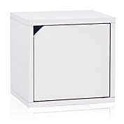 Way Basics Tool-Free Assembly zBoard paperboard Connect Storage Cube with Door in White