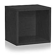 Way Basics Tool-Free Assembly zBoard paperboard Connect Storage Cube in Black Wood Grain