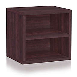 Way Basics Tool-Free Assembly zBoard paperboard Connect Storage Cube with Shelf in Espresso