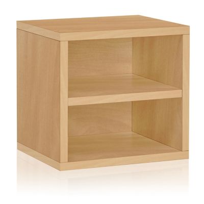 Way Basics Tool-Free Assembly zBoard paperboard Connect Storage Cube with Shelf in Natural