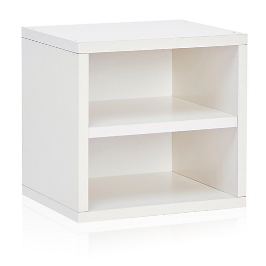 Alternate image 1 for Way Basics Tool-Free Assembly zBoard paperboard Connect Storage Cube with Shelf in White