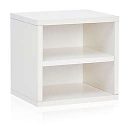 Way Basics Tool-Free Assembly zBoard paperboard Connect Storage Cube with Shelf in White