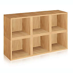 Way Basics Tool-Free Assembly zBoard paperboard Storage Cubes in Natural Wood Grain (Set of 6 Cubes)