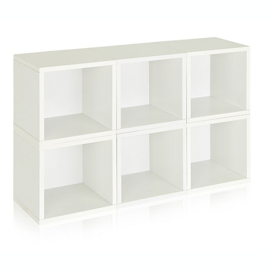 Alternate image 1 for Way Basics Tool-Free Assembly zBoard paperboard Storage Cubes in White  (Set of  6 Cubes)