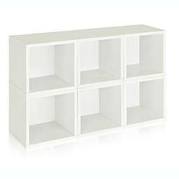 Way Basics Tool-Free Assembly zBoard paperboard Storage Cubes in White  (Set of  6 Cubes)
