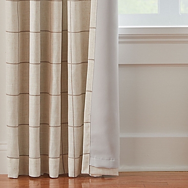 Elrene Brighton 95-Inch Rod Pocket Room Darkening Window Curtain Panel in Linen (Single). View a larger version of this product image.