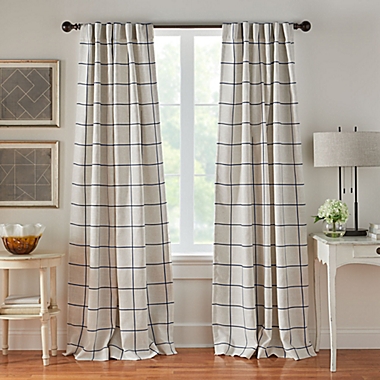 Elrene Brighton 84-Inch Rod Pocket Room Darkening Window Curtain Panel in Indigo (Single). View a larger version of this product image.