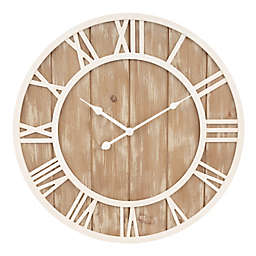 La Crosse Clock Company Harper 19.7-Inch Wall Clock in Wood/Cream
