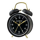 Alternate image 2 for La Crosse Clock Company Twin Bell Alarm Clock in Black/Gold