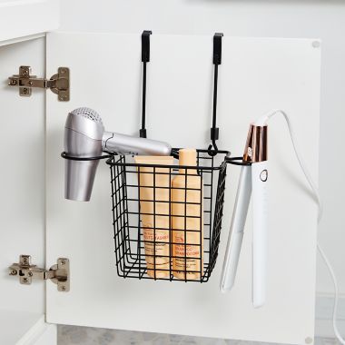 Squared Away&trade; Over-the-Cabinet Styling Caddy in Matte Black. View a larger version of this product image.