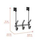 Alternate image 2 for Squared Away&trade; 3-Hook Over-the-Door Rack in Matte Black