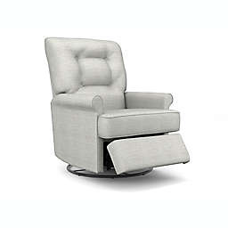 Best Chairs Carissa Swivel Glider Recliner in Cloud Grey