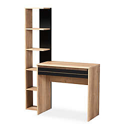 Baxton Studio Umar Two-Tone Desk with Shelves