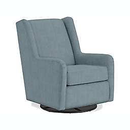 Best Chairs Brianna Swivel Glider in Blue Slate