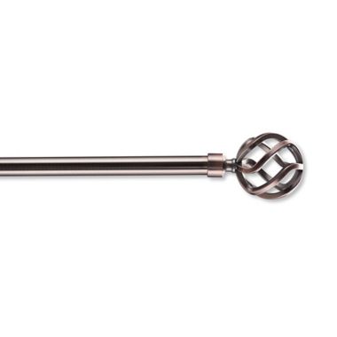 Simply Essential&trade; Birdcage 36 to 72-Inch Adjustable Single Curtain Rod Set in Bronze. View a larger version of this product image.