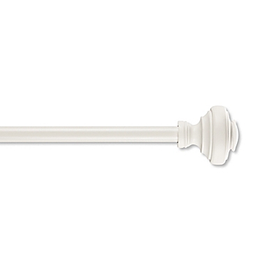 Simply Essential&trade; Doorknob 36-72-Inch Adjustable Single Curtain Rod Set in Satin White. View a larger version of this product image.