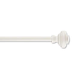 Simply Essential™ Doorknob 72-120-Inch Adjustable Single Curtain Rod Set in Satin White