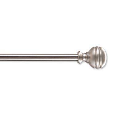 Simply Essential&trade; Orbit 36 to 72-Inch Adjustable Single Curtain Rod Set in Brushed Nickel. View a larger version of this product image.