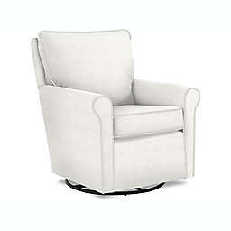 Best Chairs Kacey Swivel Glider in Ivory Snow
