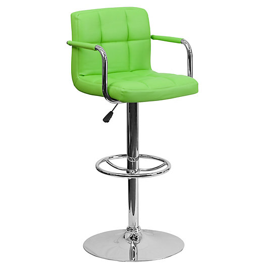 Alternate image 1 for Flash Furniture Quilt Adjustable Bar Stool in Green